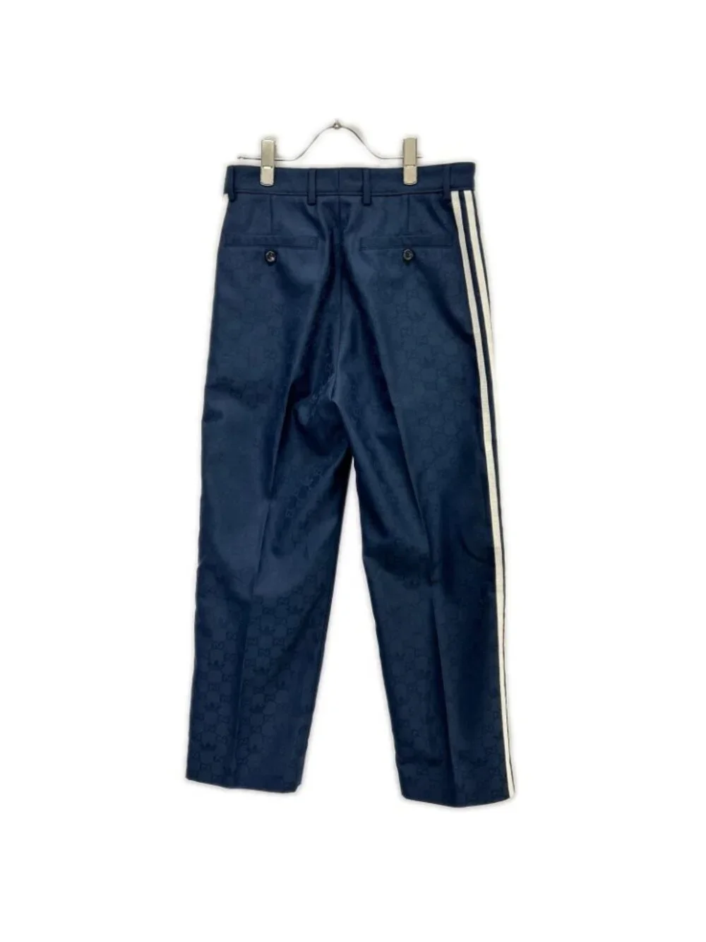 Gucci Adidas Navy Trefoil Jacquard GG Logo Side Line Trousers Pants 44
